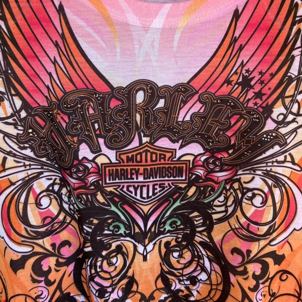 Harley Davidson pink and orange tank - Picture 3 of 8